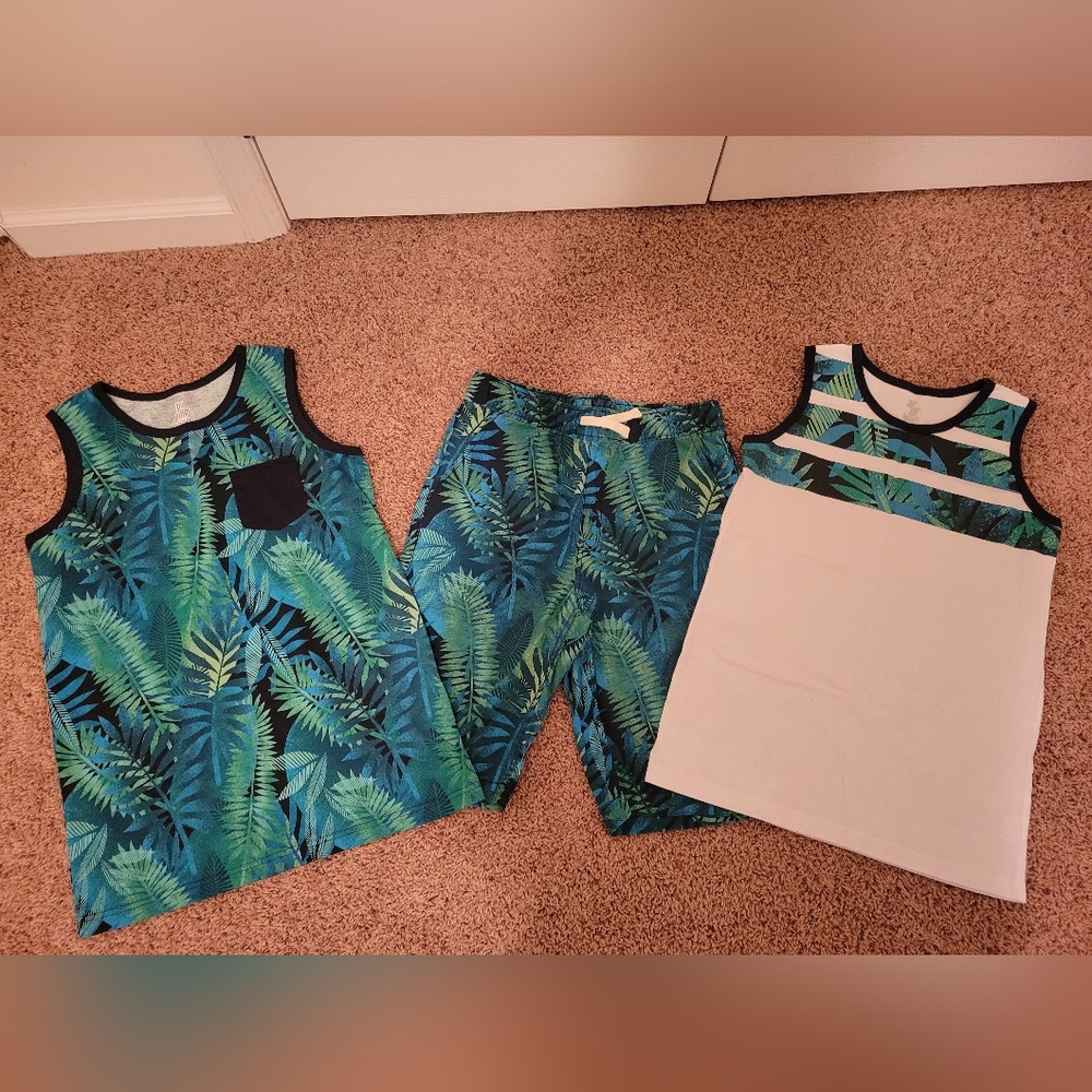The Children's Place Green and Blue Kids Matching Set
